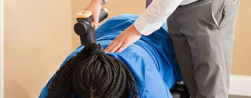 Patient receiving ArthroStim Technique in Delaware for auto accident injury pain relief